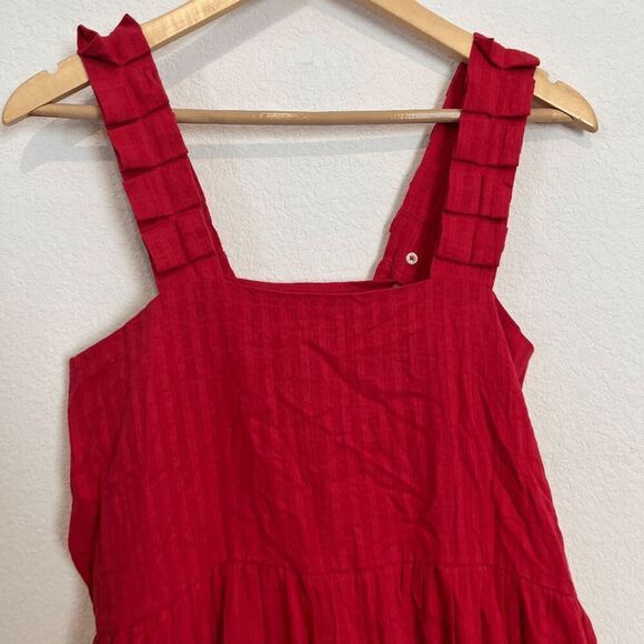 Mirth Grenadine Red Rio Sleeveless Midi Tiered Dress Women's Size Large NWT - Picture 3 of 7
